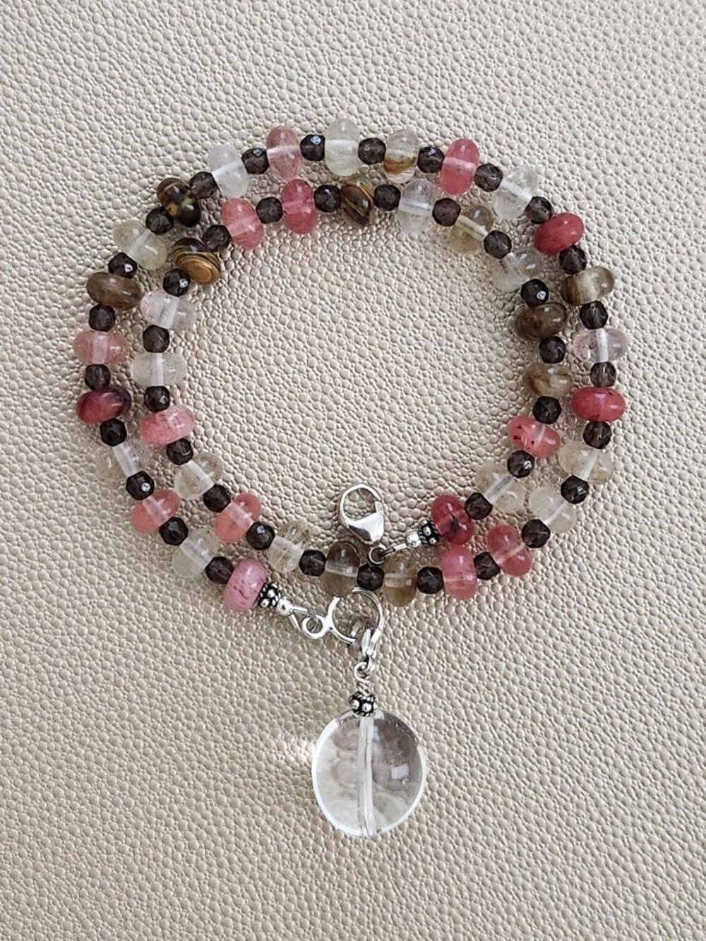 CHERRY FIRE QUARTZ GEMSTONES NECKLACE--16"